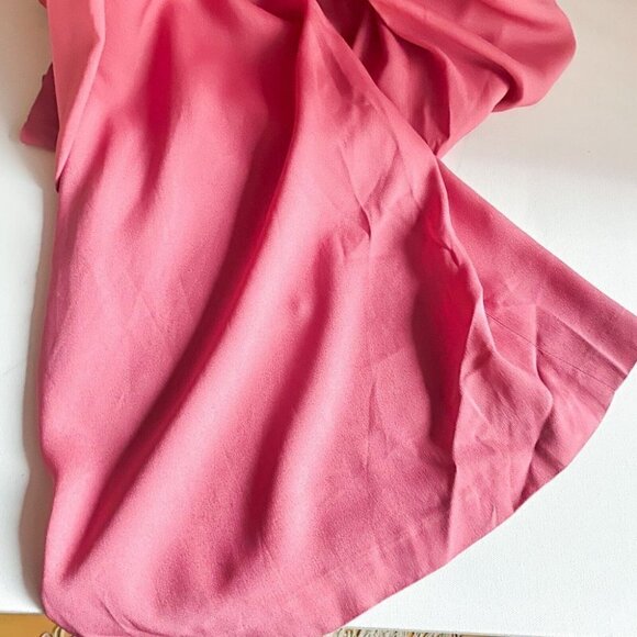 NWT Massimo Dutti Pink Wide  Leg Butterfly Sleeve Flowy Jumpsuit w Black Bow 2 - Picture 7 of 9